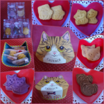 ネコちゃんフェイスの貼り箱に猫の形のクッキー５種類詰め合わせ♪(*^▽^*)(*^^*)
