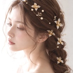 〈ディップアートの髪飾り〉ヘッドドレス　ヘアアクセサリー　ブライダル　ウェディング　結婚式　ディップアート　アメリカンフラワー｛12｝