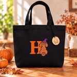 ハロウィン🎃トイプードル×イニシャル刺繍｜Halloween限定トートバッグ🎃 ブラック