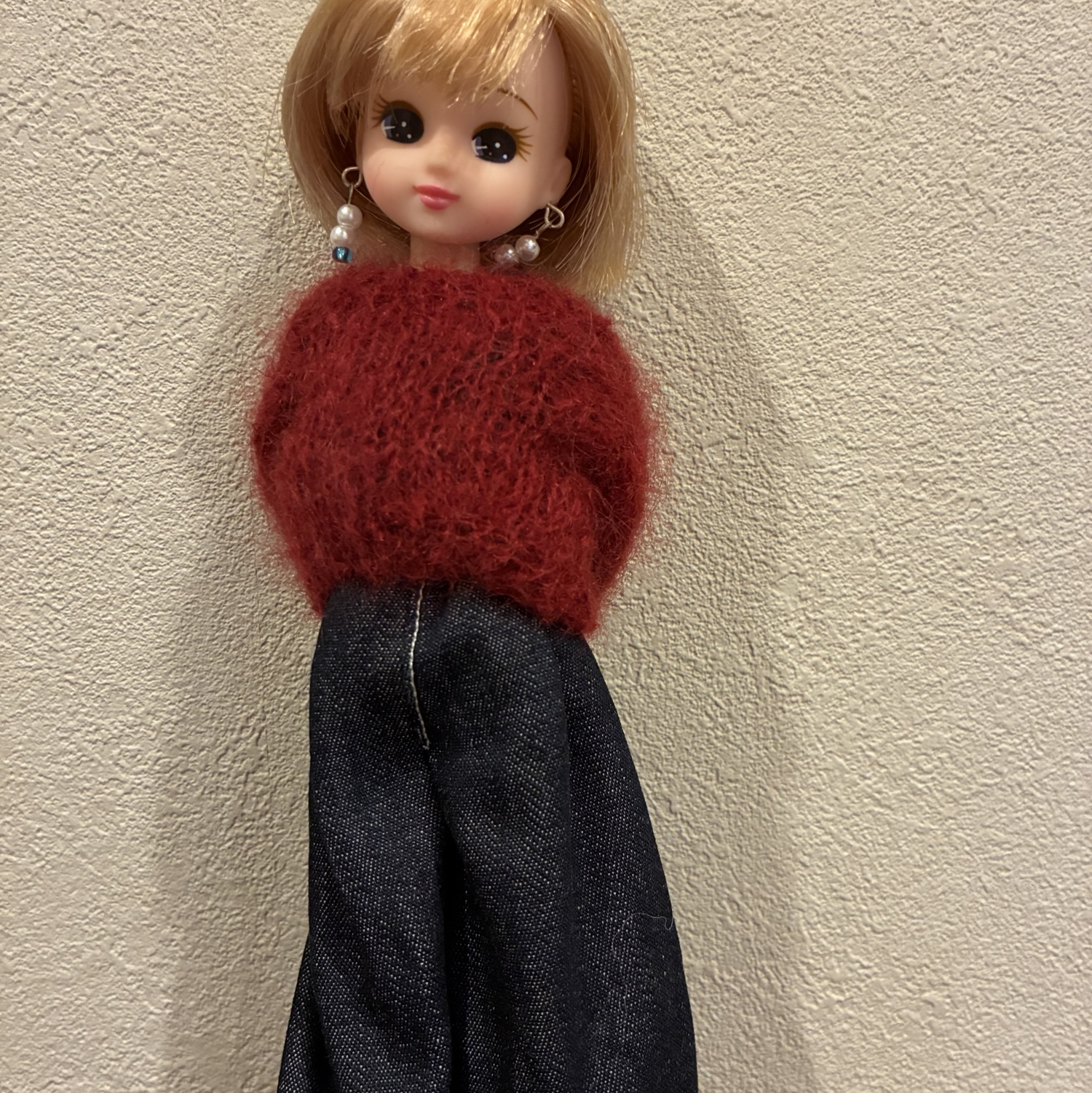 ミッソーニ、リカちゃんみたいなニットベアトップ リカちゃん・22cmドール服】スーパーキッドモヘアのふわふわ手編み