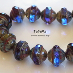 rainbow 宝石カット💎惑星 チェコビーズ 5個