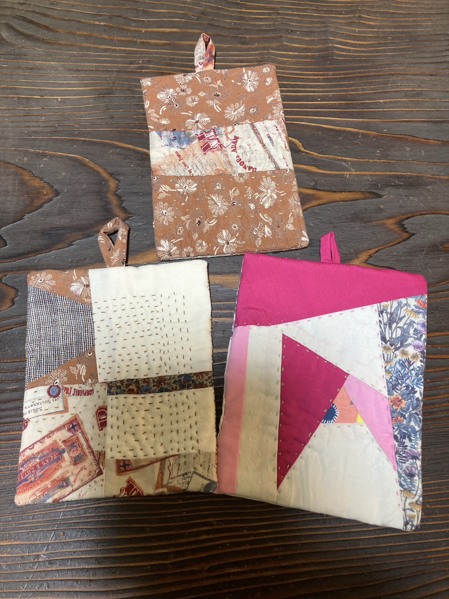 マット☆鍋つかみ☆パッチワーク☆ハンドメイド☆刺子☆鍋敷き 3セット