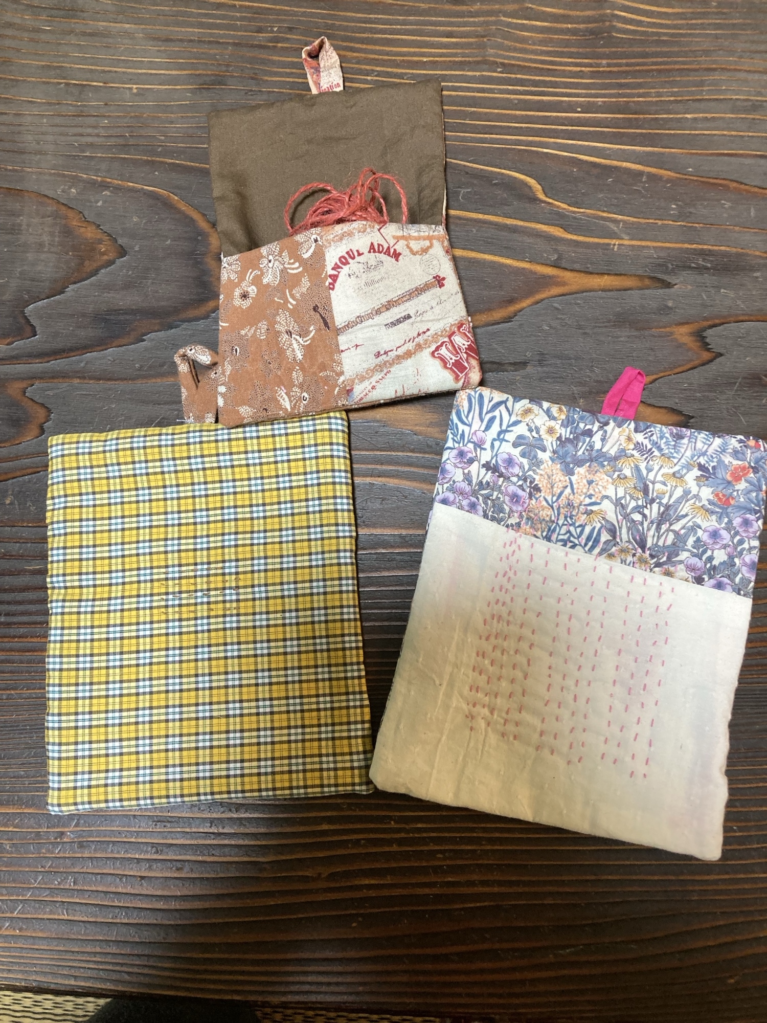 マット☆鍋つかみ☆パッチワーク☆ハンドメイド☆刺子☆鍋敷き 3セット