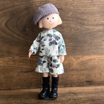 マドレーヌちゃん/ニコルちゃんサイズ　ドール服　3点セット　トップス&ハーフパンツ のセットアップ　ベレー帽　doll clothes madeline doll