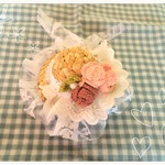 ＊麦わら帽子のブローチ(薔薇）＊