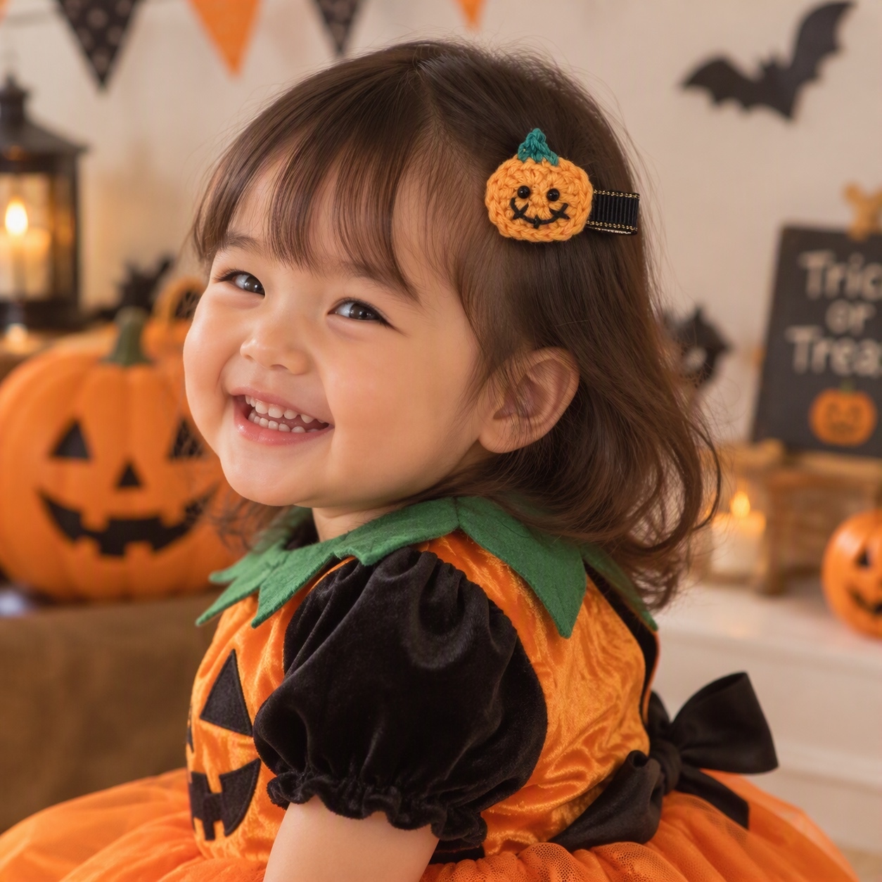 ハロウィンクリップ2個セット♡かぼちゃ おばけ リボン ベビー キッズ