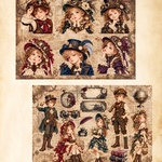 10月新作！スチームパンク　コラージュペーパー　2種
