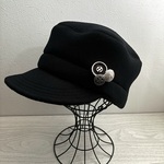 TOPI   ブラックウールのワークキャップ（ボタン）