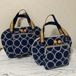 ドット柄刺繍生地バック