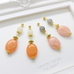 優しい色味のヴィンテージピアス♡フェミニンアンティーク