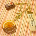 *限定*チョコスライスオレンジとレッドカラントチョコ(ビター)のバッグチャーム*花*18cm*
