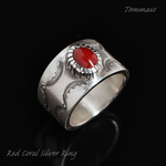 【barom2様オーダーメイド品】赤珊瑚シルバーリング / Red Coral
