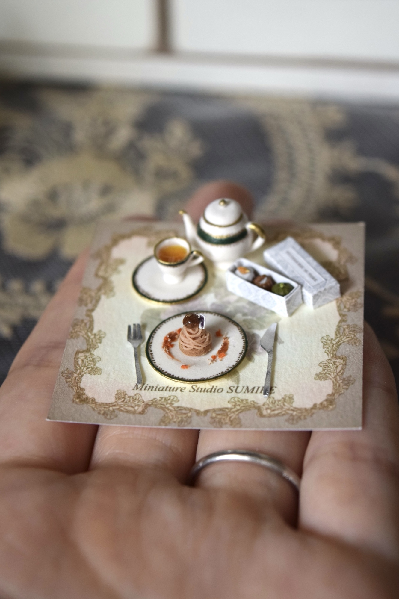 Autumn Tea Time🫖🍁（Mont Blanc & Canelé） - ミニチュア工房 すみれ