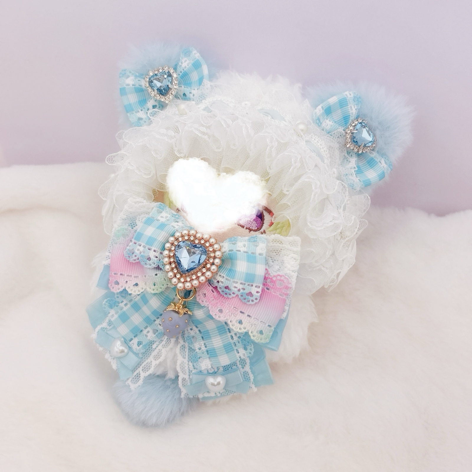 ぬい服 着ぐるみ ねこ 水色 いちご 12cm - mariepink | minne byGMO