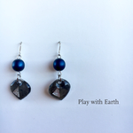【再販】デニムに合わせたい navy &silver ピアス