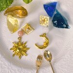 【再販×16】太陽石と月の石 ピアス or イヤリング