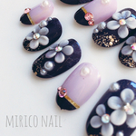 紫の和風ネイル