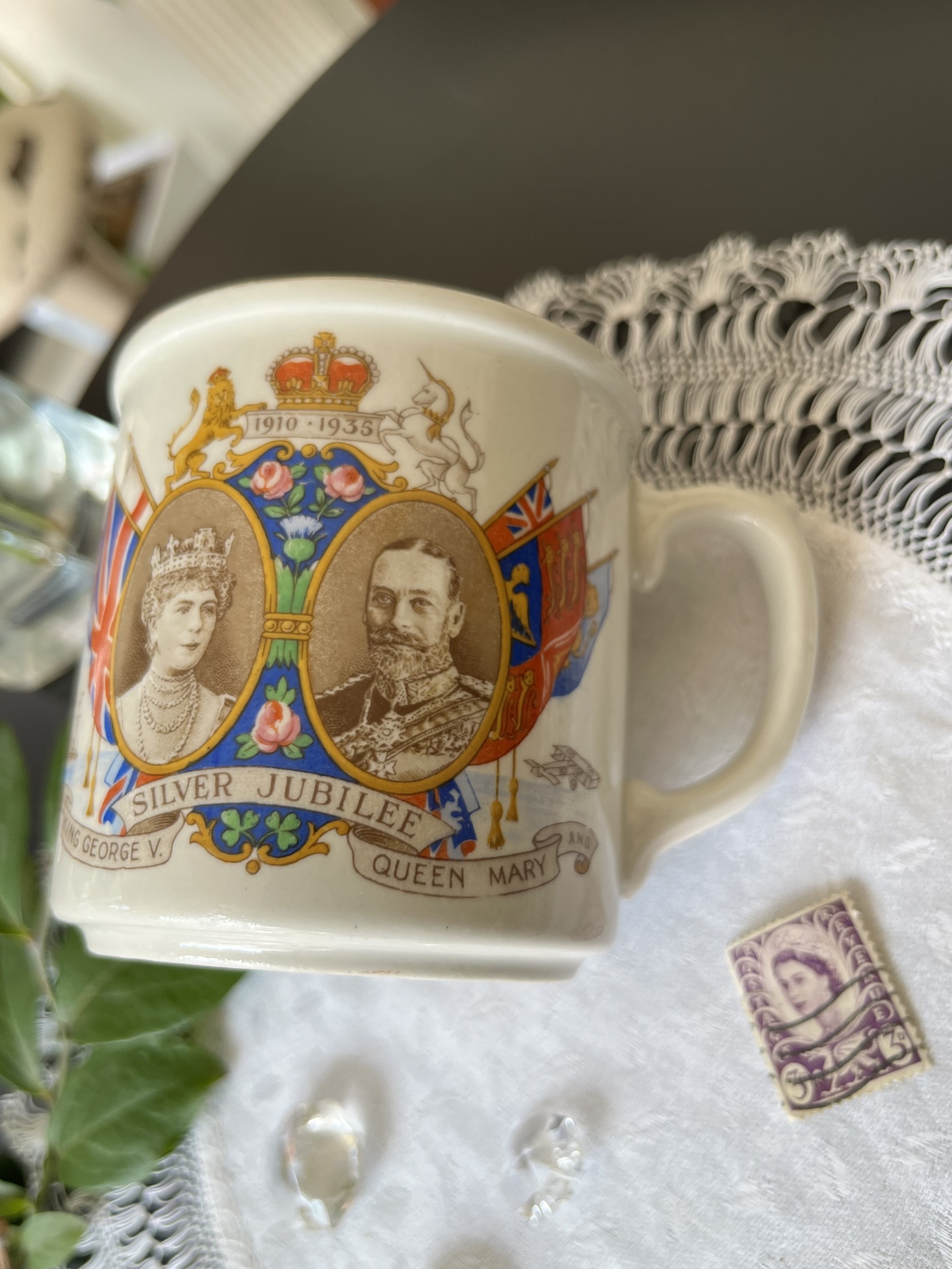 英国買い付け♪アンティーク ジョージ5世 在位25周年記念マグカップ