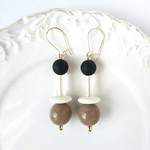 【SALE】ビーズピアス black×milktea