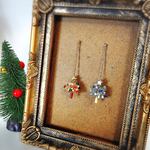 ✨❄️First snow dance Christmas tree Santa's garden🎄🎅イヤリング✨baby size  Swarovski crystal ver.🌹✨