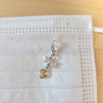 りぼんとハート(黄色×シルバー)✨マスクチャーム・アクセサリー・マスク用チャーム✨