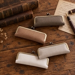 くすみカラー27色から選べる■カラーリネンのがま口印鑑ケース 【Lサイズ】 ■ hanko case (clnn)