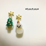 ☆雪だるま&ツリーピアス☆