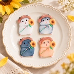 選べる ひまわりとハムスターのピンバッジ