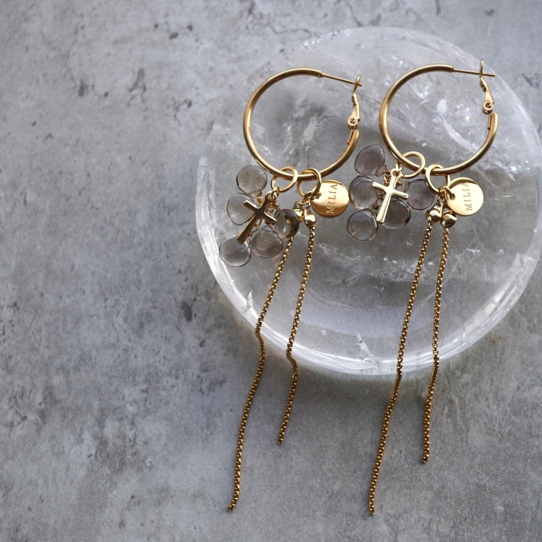 Marron スモーキークォーツ ピアス - MILIA | minne byGMOペパボ 国内