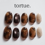 【オープン記念 期間限定価格】Amber tortoiseshell｜べっ甲ネイルチップ｜大人かわいい秋冬ネイル