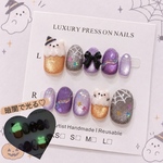 くまさんオバケ✩⡱ ハロウィン ネイルチップ 秋 おばけ くま マグネット 個性 蜘蛛 イベント 冬 仮装 ホラー 魔女 ゾンビ