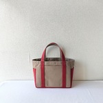 F様用購入ページ「混合トート」小サイズ「マッシュルーム✕キャニオンレッド✕キャニオンブラウン」／倉敷帆布 8号帆布