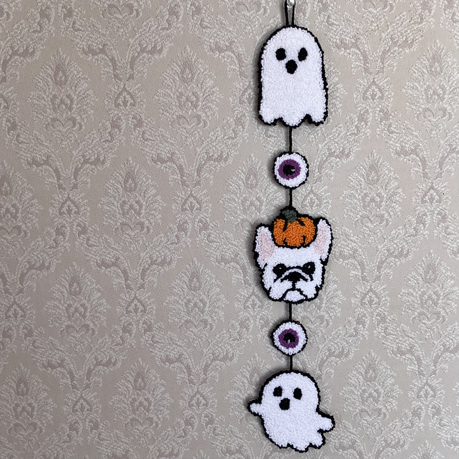 ハロウィン フレンチブルドッグ ガーランド 壁面 飾り パンチニードル