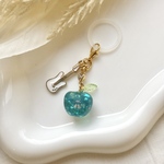 【送料無料】ハンドメイド 青りんご めじるしチャーム レジン アンブレラマーカー めじるしアクセサリー ミセスグリーンアップル
