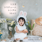 【 レンタル ❀ ウサギコスチューム セット  3泊4日】バースデー 月齢フォト