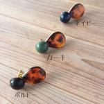 べっ甲てんとう虫の秋色ピアス