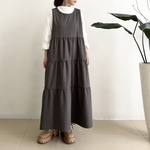 ティア―ドジャンパースカート* Rayon polyester 混紡素材 千鳥格子柄 *　