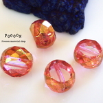 light pink round ○ テーブルカット チェコビーズ 5個