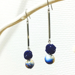 水引玉と唐草ビーズのゆらゆらピアス