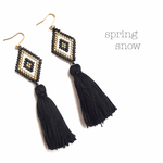 ♢tassel × earrings♢（black）