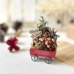 大人可愛い手のひらサイズ🎄赤い手押し車のミニクリスマスツリー