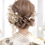 《new》揺れる髪飾りanemone(mixカラー)下がりset【受注制作】結婚式/成人式/卒業式ヘアアクセサリー