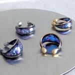 落ちにくいイヤーカフ　宇宙と星空　サージカルステンレス対応可　痛くない　外れにくい　No.16