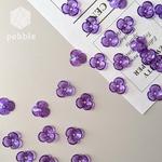 【20pcs】[AB-145] フラワー アクリル 3弁花 クリア パープル