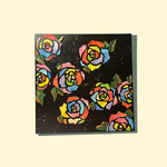 10月のお花『薔薇』25㎝×25㎝絵画/アクリル画/テクスチャーアート/アート/キャンバス/インテリア