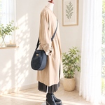 ♥️縦長♥️ ショルダーバッグ　倉敷帆布　黒　3wayバッグ　　ポシェット　トートバッグ　ファスナー開閉　斜め掛け