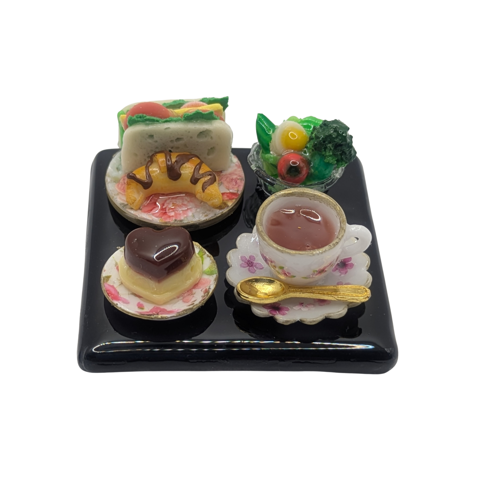 ミニチュアフード ランチセット サンドイッチとクロワッサン - natsume