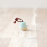 陶土のとっても小さな花立て 水色釉薬 ＊ ドライフラワー付き