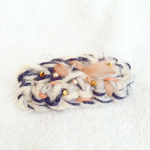 再販/knitBALLET【salmon.lightgray】ふわふわニットのバレッタ