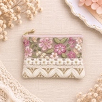 《12cmファスナー》インド刺繍リボンポーチ （送料無料 ギフト プチギフト プレゼント 贈り物 ポーチ）